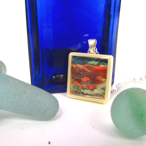 Patina- Scrabble tile necklace