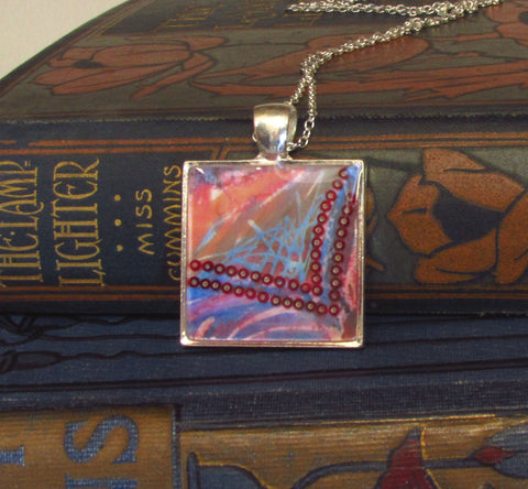 silver plated resin pendant