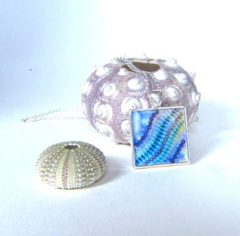 silver plated resin pendant