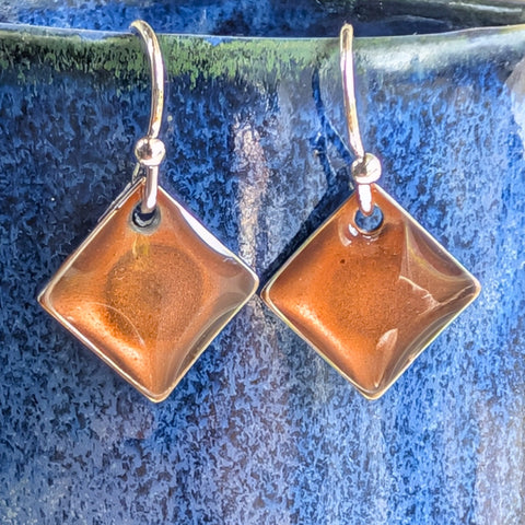 Copper - inky drop earrings