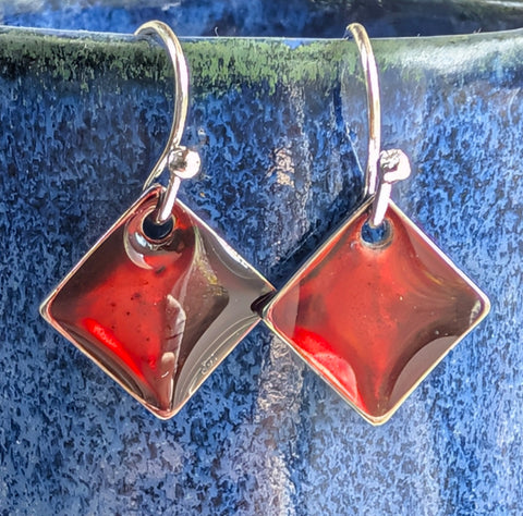 Cranberry - inky drop earrings