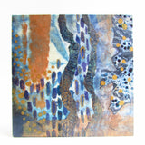 Abstract - Mixed Media Collage Art Work on Wood Canvas