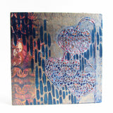 Chinese Lantern - Mixed Media Collage Art Work on Wood Canvas