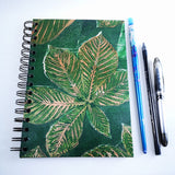 Original Monoprint Bound All Media A5 Notebook – 88gsm Seawhite Kraft Paper (50 Pages / 100 Sides) - Leaves