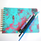 Original Monoprint Bound All Media A5 Notebook – 160gsm Seawhite Paper (50 Pages / 100 Sides) - Bright