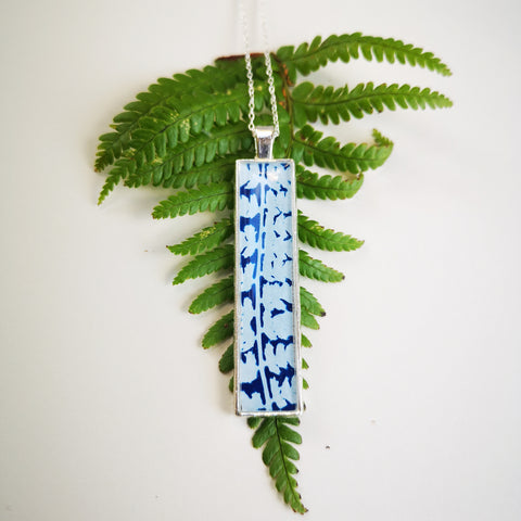 Sprig - silver plated pendant and necklace