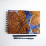 Original Monoprint Bound All Media A5 Notebook – 160gsm Seawhite Paper (50 Pages / 100 Sides) - chestnut