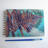 Original Monoprint Bound All Media A5 Notebook – 160gsm Seawhite Paper (50 Pages / 100 Sides) - frond