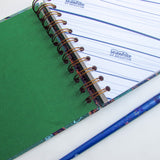 Original Monoprint Bound All Media A5 Notebook – 160gsm Seawhite Paper (50 Pages / 100 Sides) - frond