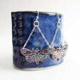 Sunset - Moth Monoprint Drop Earrings