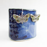 Forest - Moth Monoprint Drop Earrings