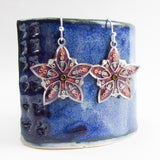 Anemone - Floral Monoprint Earrings