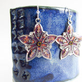 Anemone - Floral Monoprint Earrings