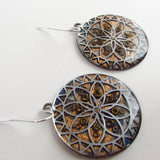 Blaze - Mandala Monoprint Earrings