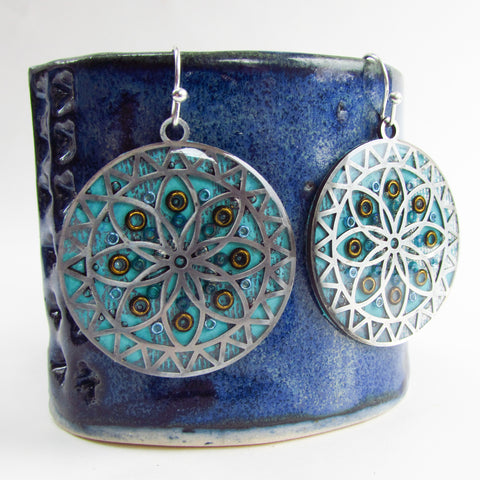 Nirvana - Mandala Monoprint Earrings
