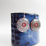 Dahlia - Mandala Monoprint Earrings