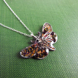 Flitter - Moth Monoprint Pendant and Sterling Silver Necklace