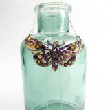 Nocturne - Moth Monoprint Pendant and Sterling Silver Necklace