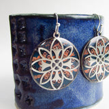 Dawn - Mandala Monoprint Earrings