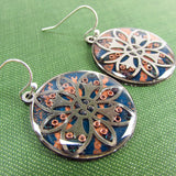 Dawn - Mandala Monoprint Earrings