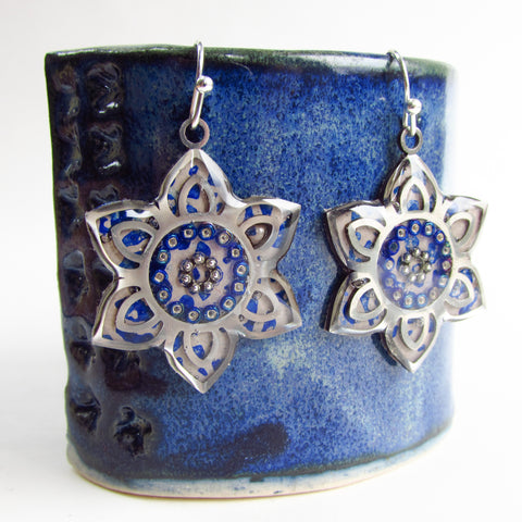 Flourish - Floral Monoprint Earrings