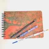 Original Monoprint Bound All Media A5 Notebook – 160gsm Seawhite Paper (50 Pages / 100 Sides) - Clock