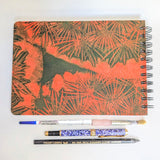 Original Monoprint Bound All Media A5 Notebook – 160gsm Seawhite Paper (50 Pages / 100 Sides) - Clock