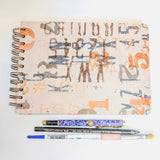 Original Monoprint Bound All Media A5 Notebook – 160gsm Seawhite Paper (50 Pages / 100 Sides) - Font
