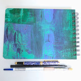 Original Monoprint Bound All Media A5 Notebook – 160gsm Seawhite Paper (50 Pages / 100 Sides) - Distort