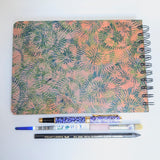 Original Monoprint Bound All Media A5 Notebook – 160gsm Seawhite Paper (50 Pages / 100 Sides) - Coral