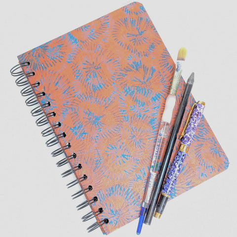 Original Monoprint Bound All Media A5 Notebook – 160gsm Seawhite Paper (50 Pages / 100 Sides) - Reef