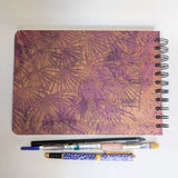 Original Monoprint Bound All Media A5 Notebook – 160gsm Seawhite Paper (50 Pages / 100 Sides) - Dandelion