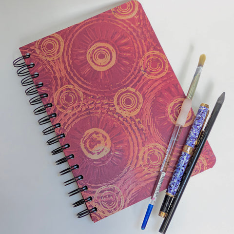 Original Monoprint Bound All Media A5 Notebook – 160gsm Seawhite Paper (50 Pages / 100 Sides) - Spin