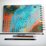 Original Monoprint Bound All Media A5 Notebook – 160gsm Seawhite Paper (50 Pages / 100 Sides) - Jazz