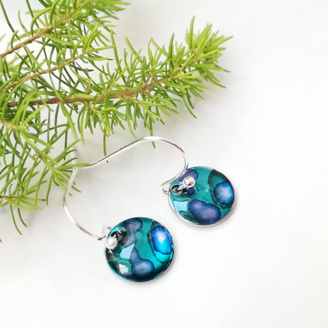 Tarragon - inky drop earrings