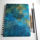 Original Monoprint Bound All Media A5 Notebook – 160gsm Seawhite Paper (50 Pages / 100 Sides) - Lace