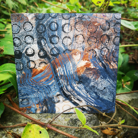Switch - Mixed Media Collage Art Work on Wood Canvas