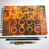 Original Monoprint Bound All Media A5 Notebook – 160gsm Seawhite Paper (50 Pages / 100 Sides) - Copper