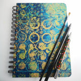 Original Monoprint Bound All Media A5 Notebook – 160gsm Seawhite Paper (50 Pages / 100 Sides) - Geo