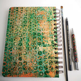 Original Monoprint Bound All Media A5 Notebook – 160gsm Seawhite Paper (50 Pages / 100 Sides) - Verdigris