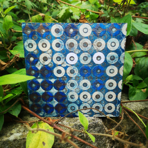 Dynamic - Mixed Media Collage Art Work on Wood Canvas