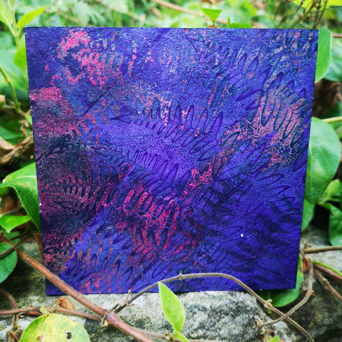 Bracken - Mixed Media Collage Art Work on Wood Canvas