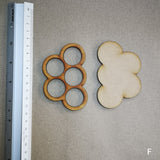 Wooden pieces for gel plate texture making