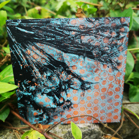 Expansion - Mixed Media Collage Art Work on Wood Canvas