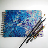 Original Monoprint Bound All Media A5 Notebook – 160gsm Seawhite Paper (50 Pages / 100 Sides) - Hatch