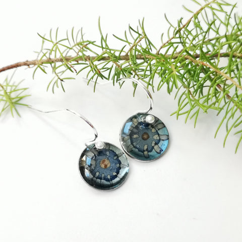 Thimble - inky drop earrings