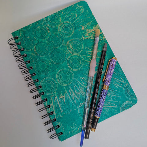 Original Monoprint Bound All Media A5 Notebook – 160gsm Seawhite Paper (50 Pages / 100 Sides) - Shuttle