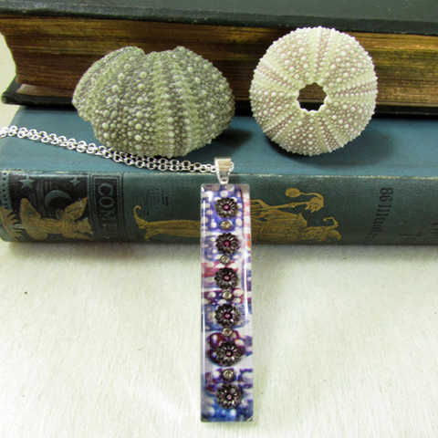 Echinus - silver plated pendant and necklace