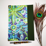 Hand made address book / tab pages / A5 address book / handbound address book / Batik design