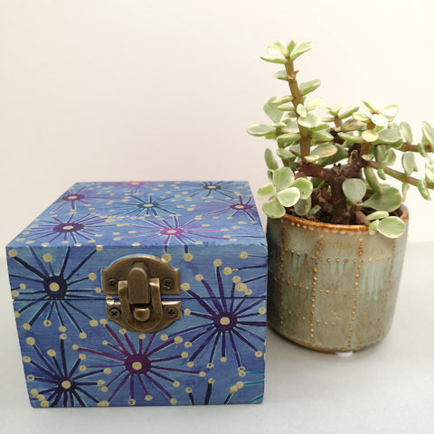 Hand painted gift box / trinket box / starburst